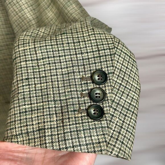 CERRUTI 1881 Vintage Silk Lightweight Blazer Taupe Single Breasted Fitted 34L - Picture 7 of 16